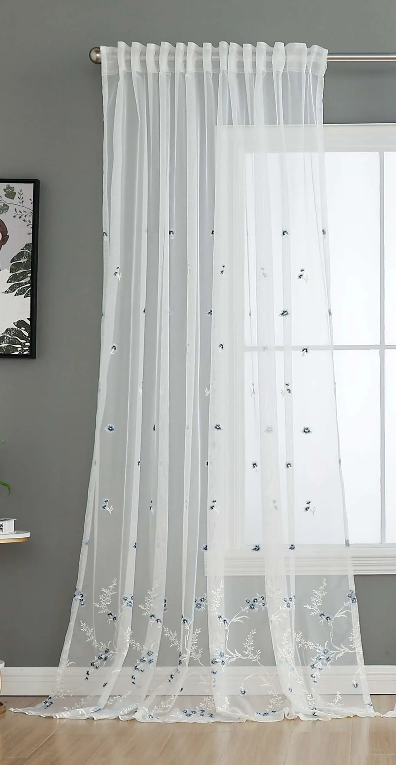 Gardine Raschel Stickerei Design »Florenz« Multiband für Gardinenschiene und Gardinenstange Elegante Fensterdekoration 2023200