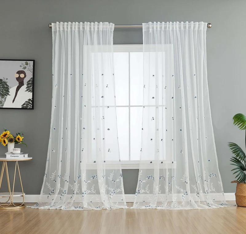 Gardine Raschel Stickerei Design »Florenz« Multiband für Gardinenschiene und Gardinenstange Elegante Fensterdekoration 2023200
