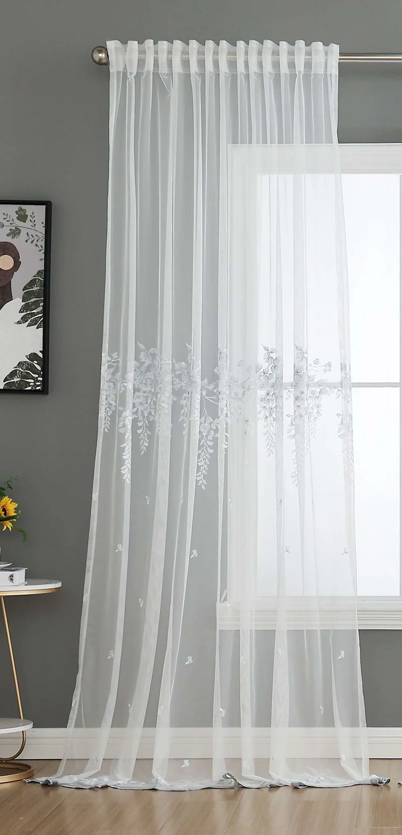 Gardine Raschel Stickerei Design »Florenz« Multiband für Gardinenschiene und Gardinenstange Elegante Fensterdekoration 2023200