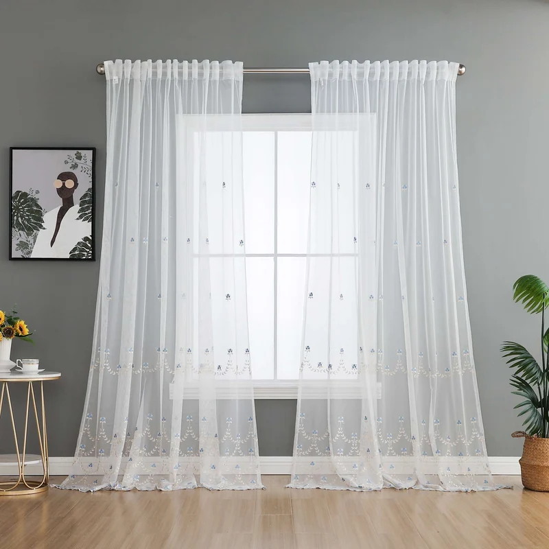 Gardine Raschel Stickerei Design »Florenz« Multiband für Gardinenschiene und Gardinenstange Elegante Fensterdekoration 2023200