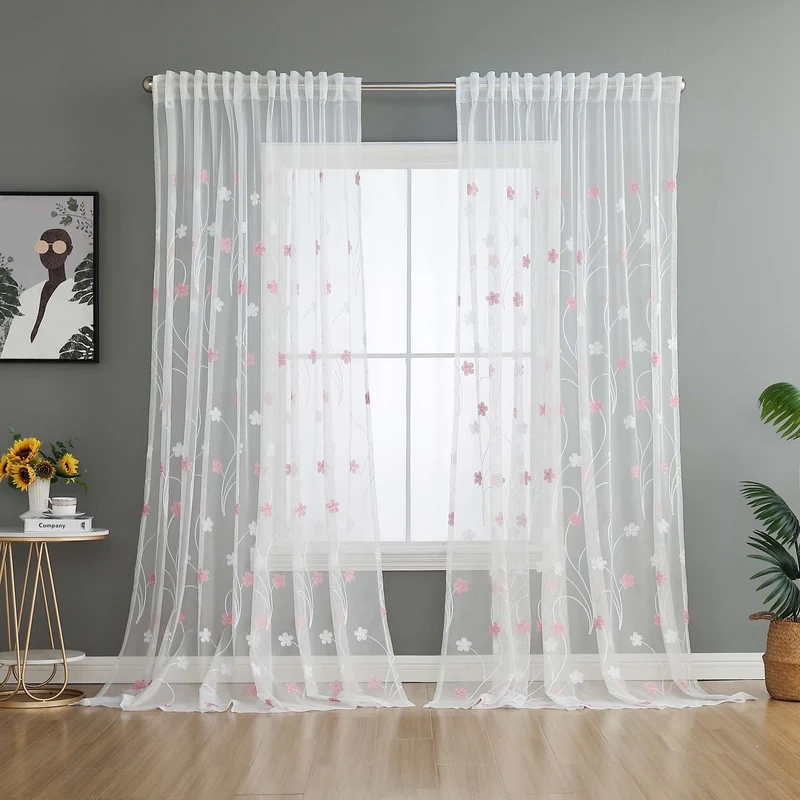 Gardine Raschel Stickerei Design »Florenz« Multiband für Gardinenschiene und Gardinenstange Elegante Fensterdekoration 2023200