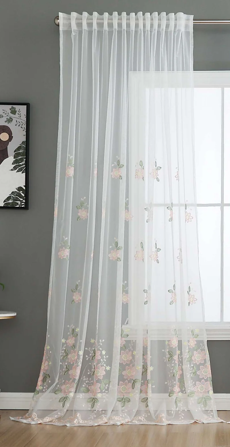 Gardine Raschel Stickerei Design »Florenz« Multiband für Gardinenschiene und Gardinenstange Elegante Fensterdekoration 2023200