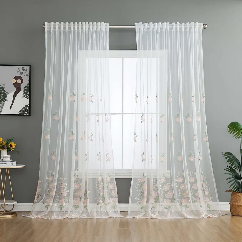 Gardine Raschel Stickerei Design »Florenz« Multiband für Gardinenschiene und Gardinenstange Elegante Fensterdekoration 2023200