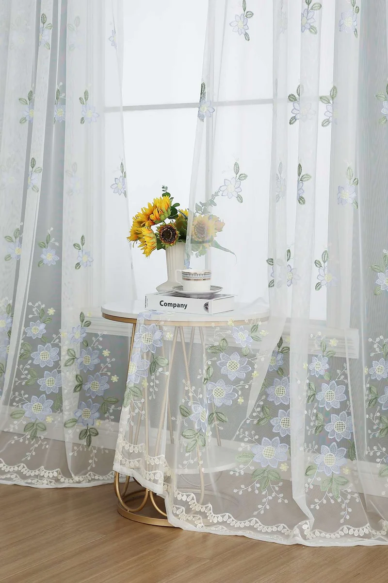 Gardine Raschel Stickerei Design »Florenz« Multiband für Gardinenschiene und Gardinenstange Elegante Fensterdekoration 2023200