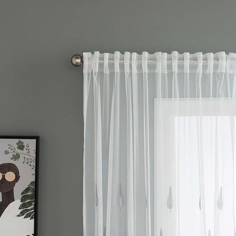 Gardine Raschel Stickerei Design »Florenz« Multiband für Gardinenschiene und Gardinenstange Elegante Fensterdekoration 2023200
