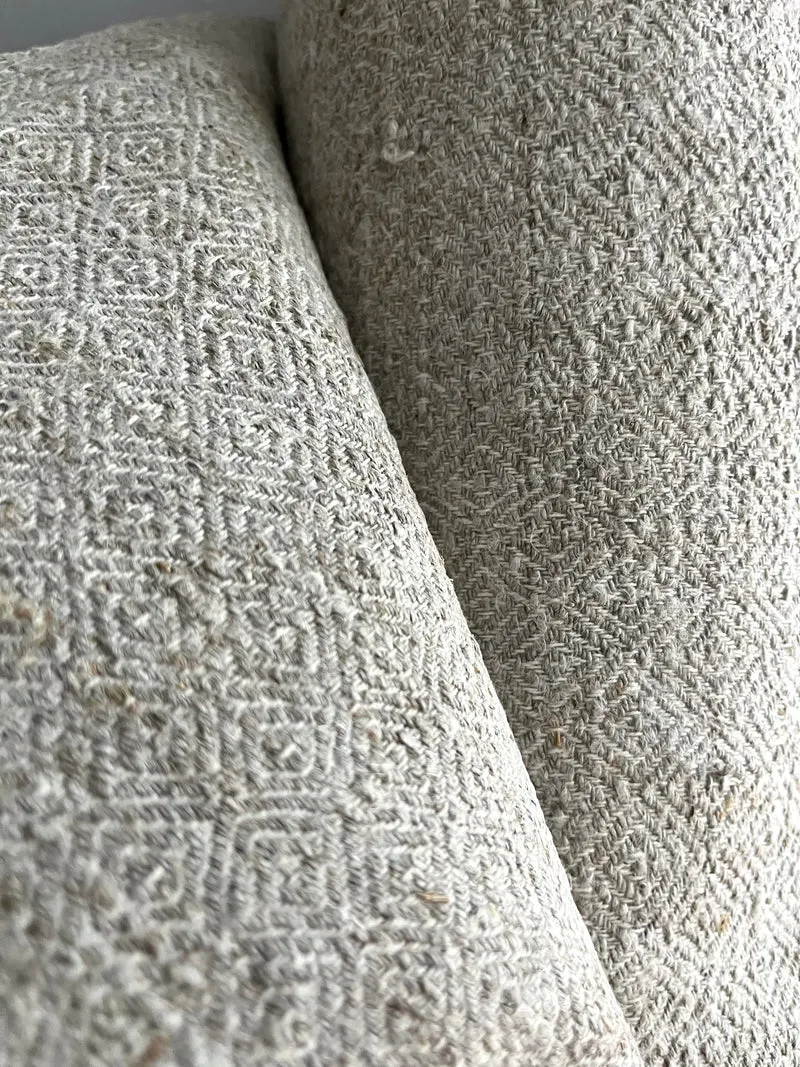 Rarität um 1890: 6 Meter Ballen handgewebtes Fischgrät Leinen