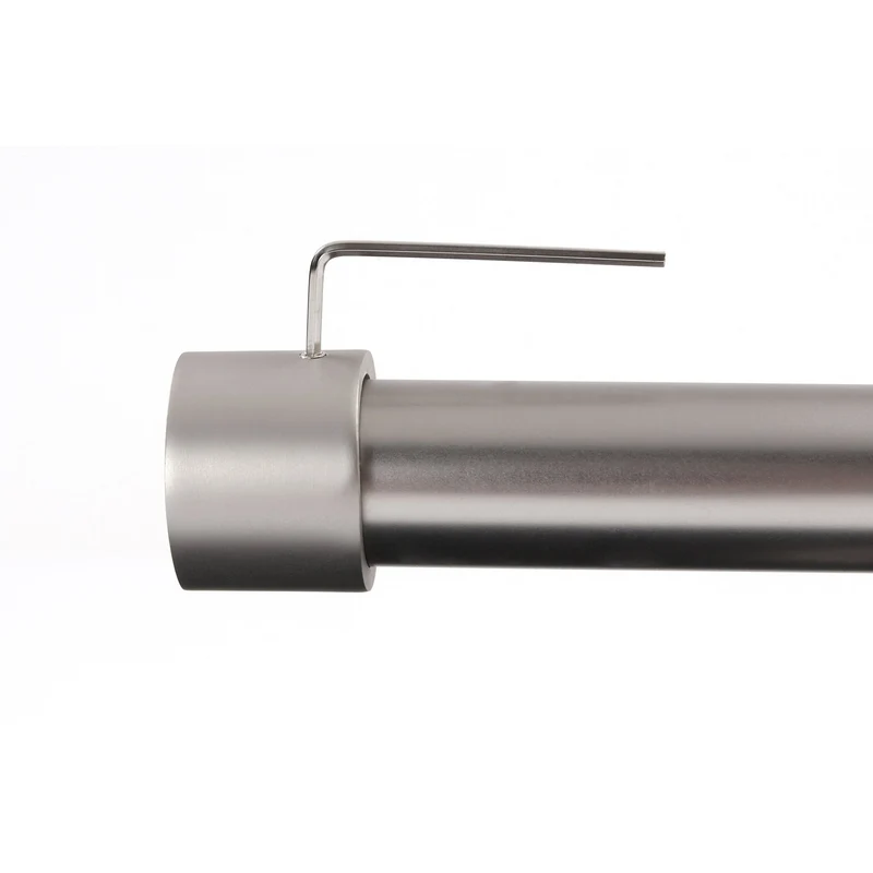 Gardinenstange auf Maß 25mm 1-läufig Edelstahl-optik mit Kappe - Serie Style