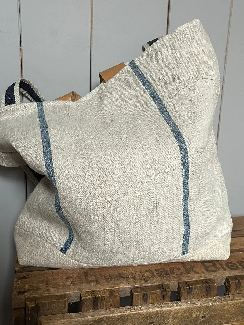 Rarität: Tasche Shopper mit Streifen aus Kornsack von 1846