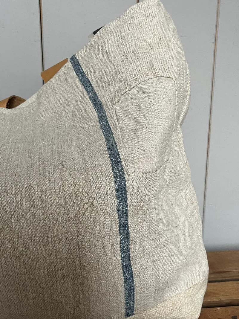 Rarität: Tasche Shopper mit Streifen aus Kornsack von 1846
