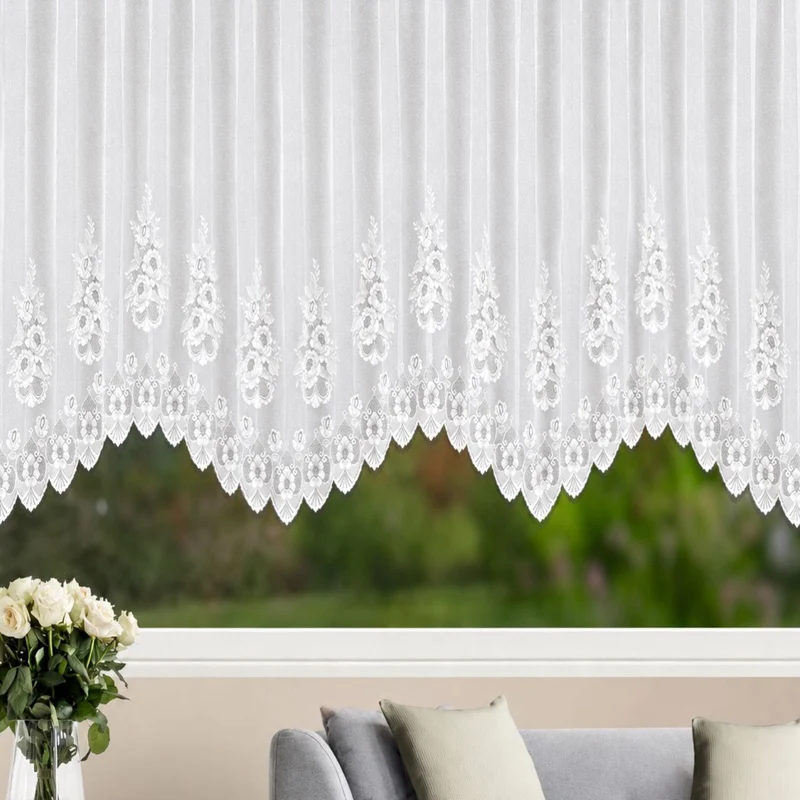 Fertigstore "Florentina" weiß - Jacquard Gardine von Albani