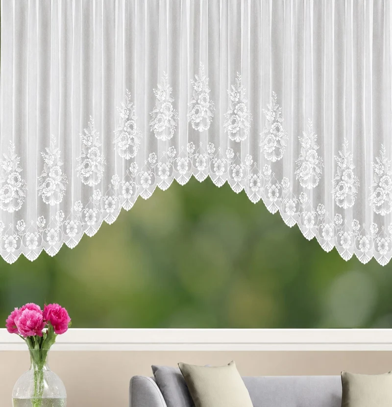 Fertigstore C-Bogen "Florentina" weiß - Jacquard Gardine von Albani