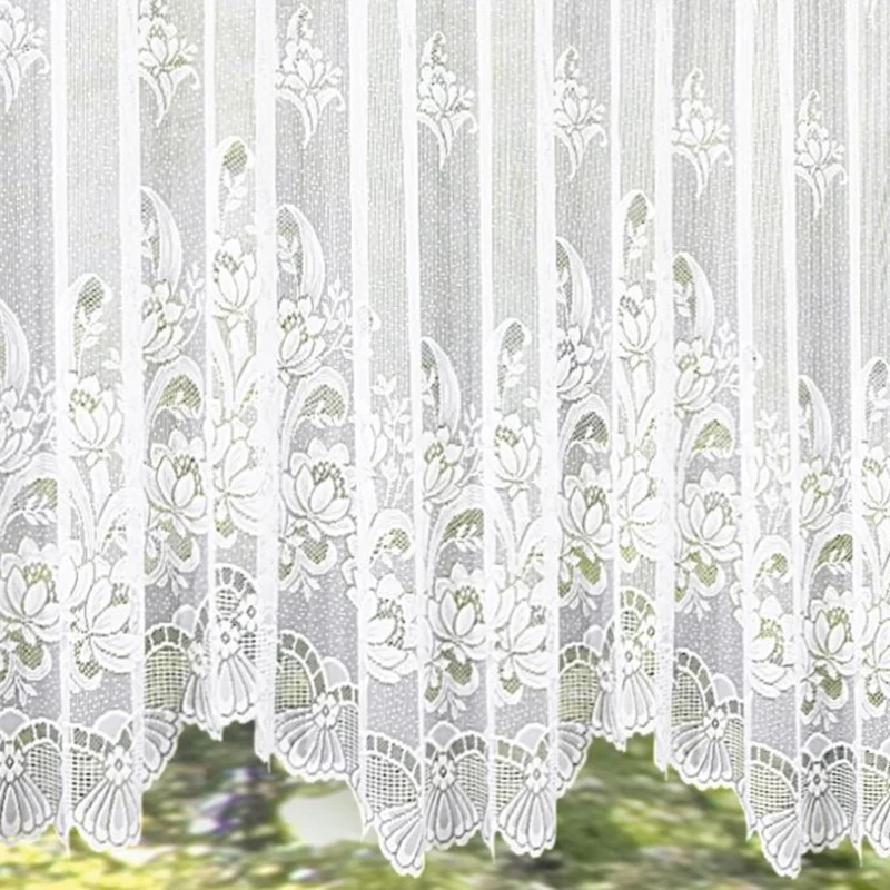 Blumenstore weiß mit Kräuselband - günstige Fertiggardinen von Albani