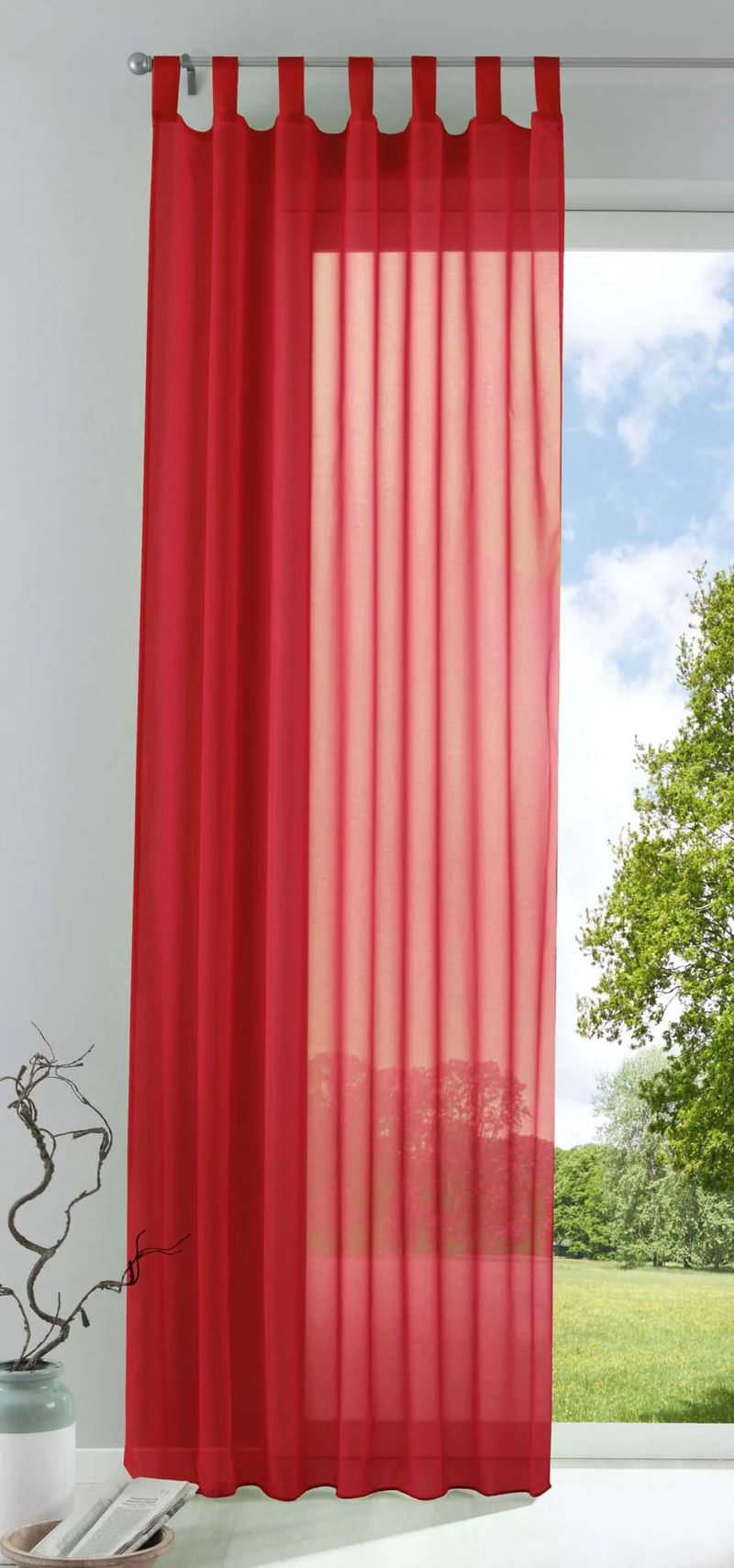 Schlaufenschal Gardine uni transparent Voile 61175