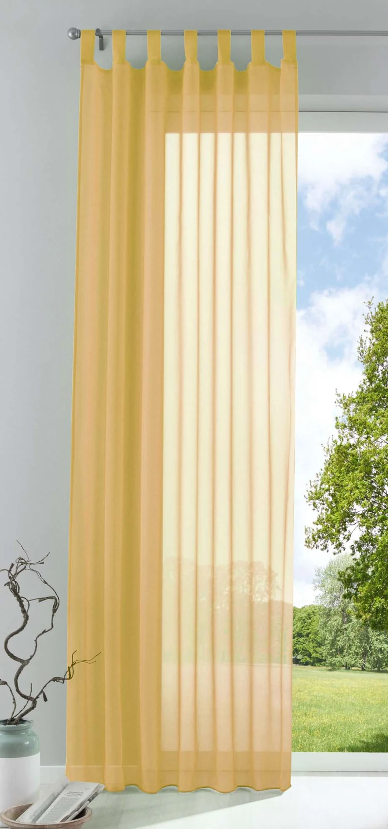 Schlaufenschal Gardine uni transparent Voile 61175
