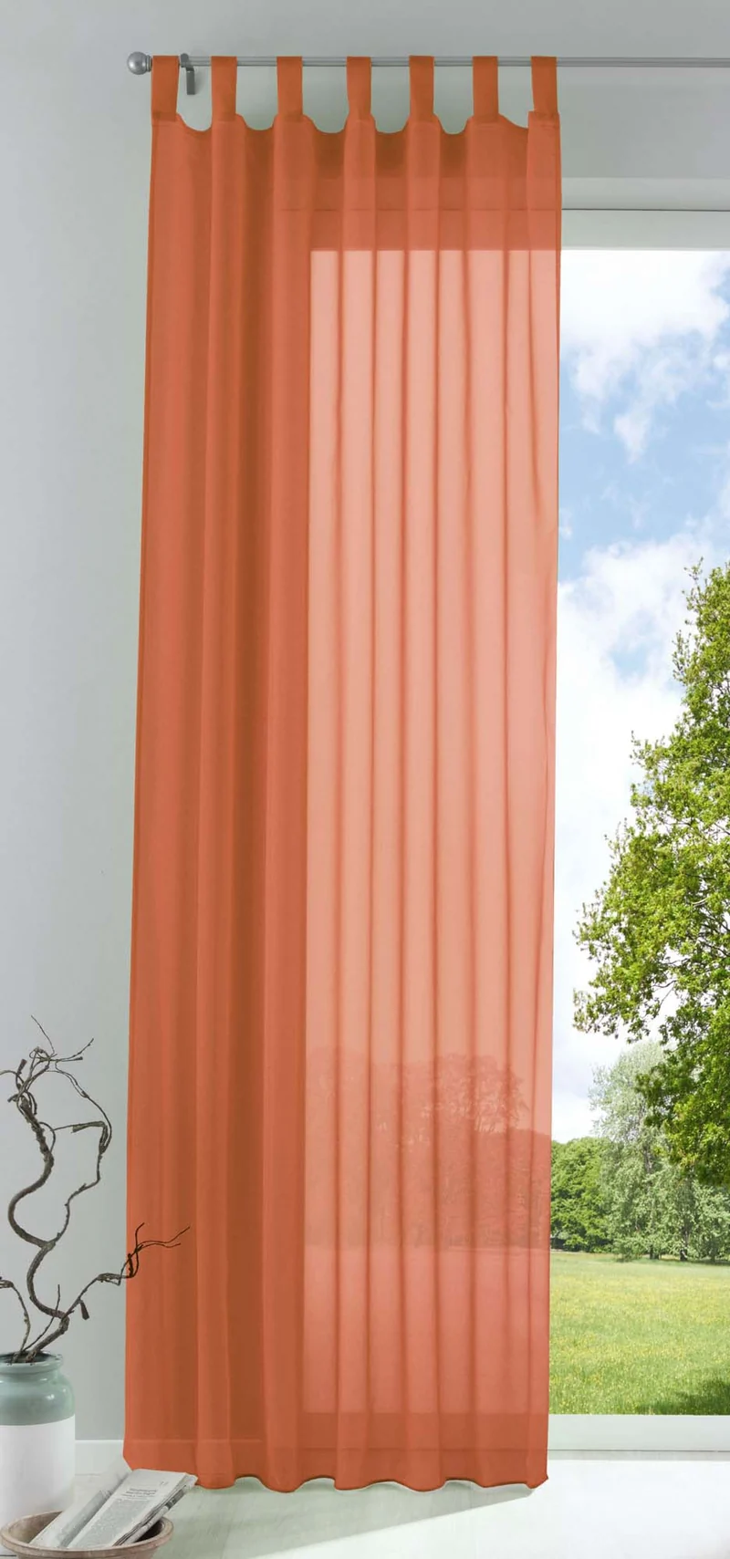 Schlaufenschal Gardine uni transparent Voile 61175