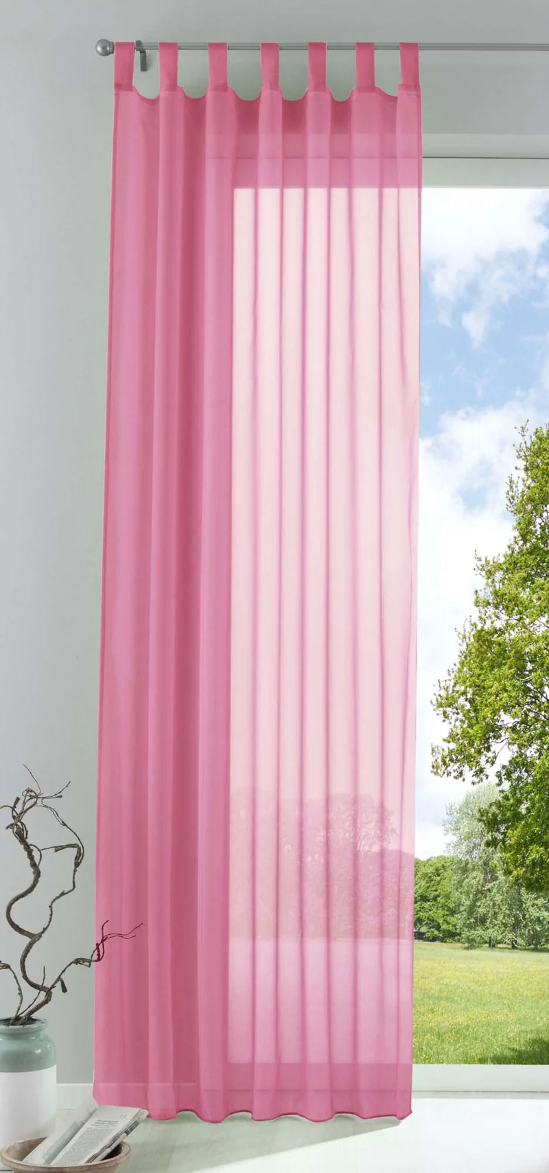 Schlaufenschal Gardine uni transparent Voile 61175