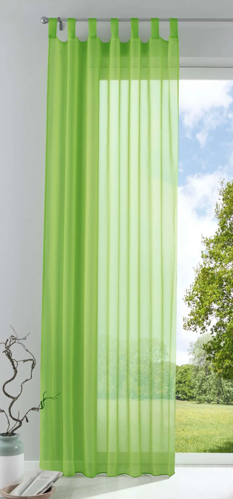 Schlaufenschal Gardine uni transparent Voile 61175