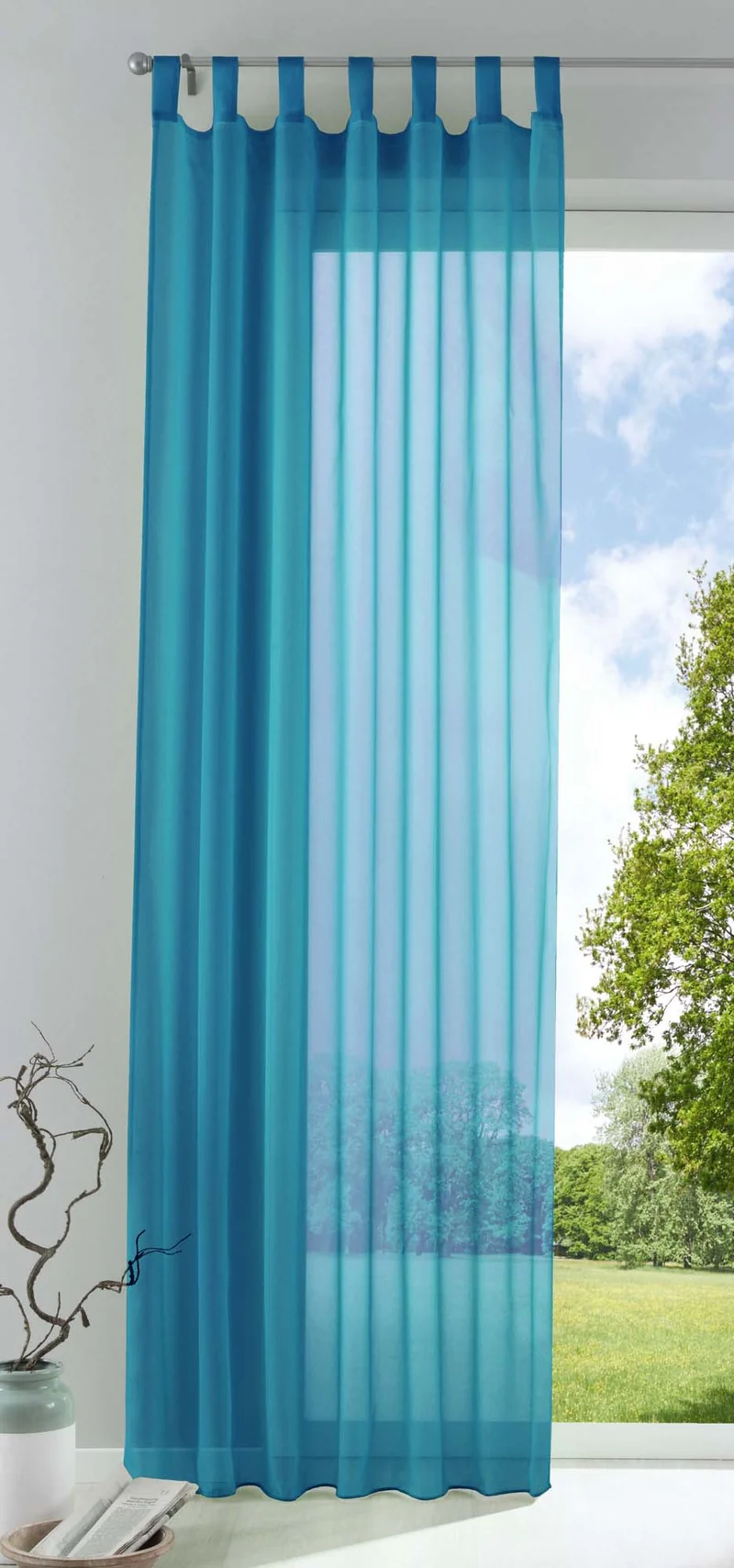 Schlaufenschal Gardine uni transparent Voile 61175