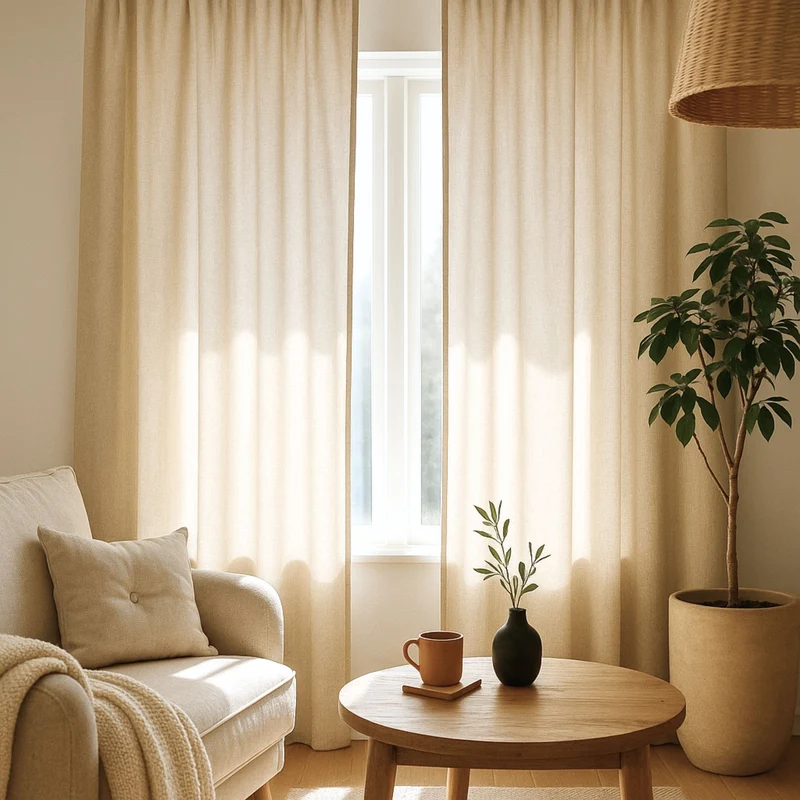Vorhang EMMA - beige - Kostenloses Stoffmuster