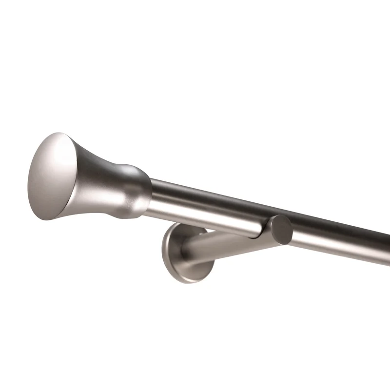 Gardinenstange auf Maß 25mm 1-läufig Edelstahl-optik mit Kegel - Serie Style