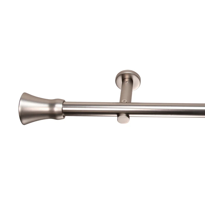 Gardinenstange auf Maß 25mm 1-läufig Edelstahl-optik mit Kegel - Serie Style