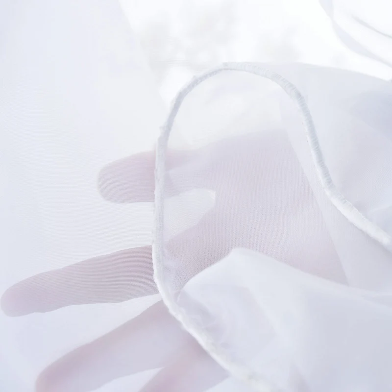 Weiße Voile Gardine dicht gewebt transparent Bleibandabschluss Tunneldurchzug 8 cm Gardinenband maschinenwaschbar verschiedene Größen 610011N