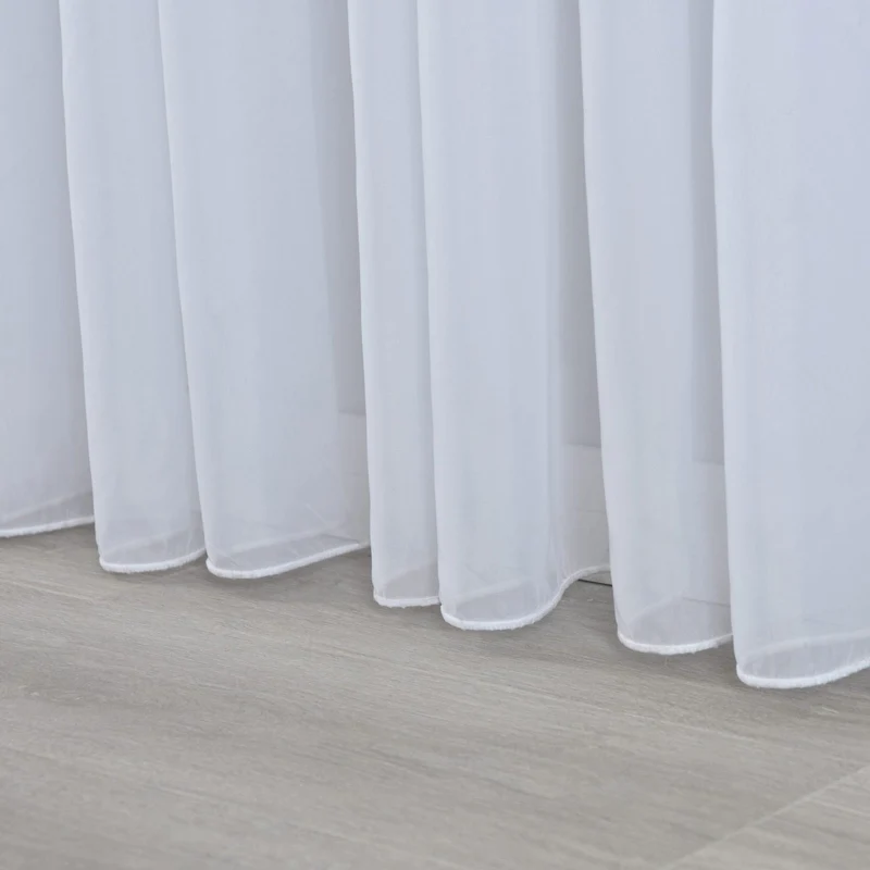 Weiße Voile Gardine dicht gewebt transparent Bleibandabschluss Tunneldurchzug 8 cm Gardinenband maschinenwaschbar verschiedene Größen 610011N