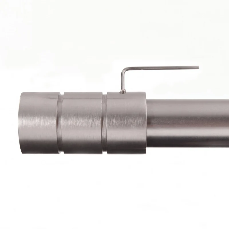 Gardinenstange auf Maß 25mm 1-läufig Edelstahl-optik mit Zylinder - Serie Style