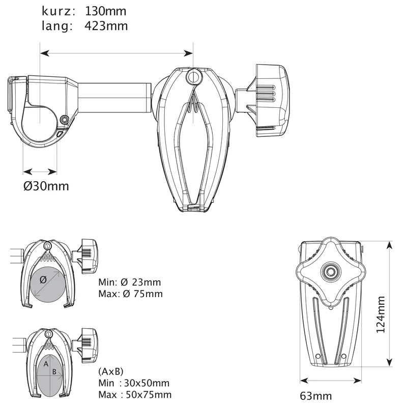 Fahrradhalter für Airline-Zurrschiene