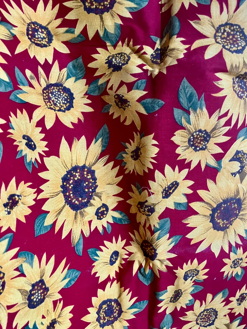 Sonnenblumen auf Baumwolle: 140 x 80 und 95 x 80