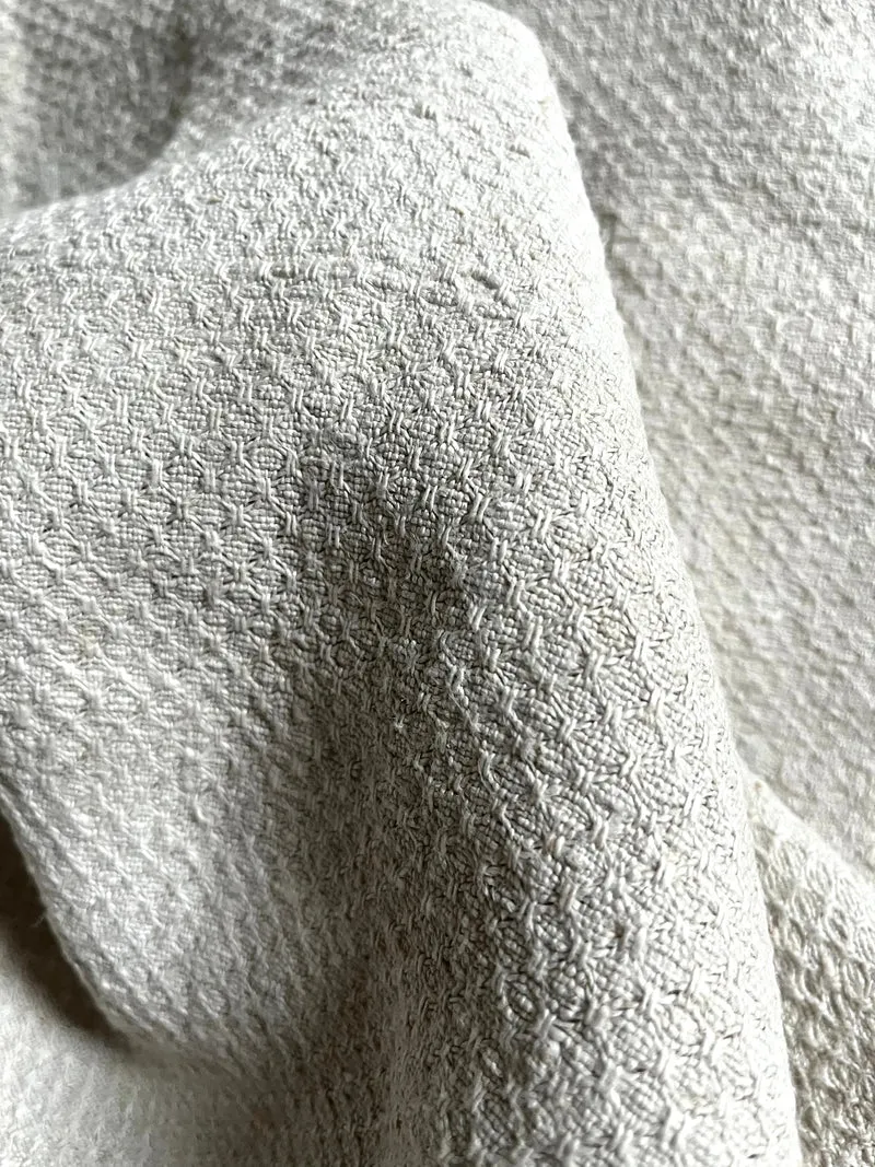 6 Meter sehr altes, kräftiges Leinen mit Wabenstruktur