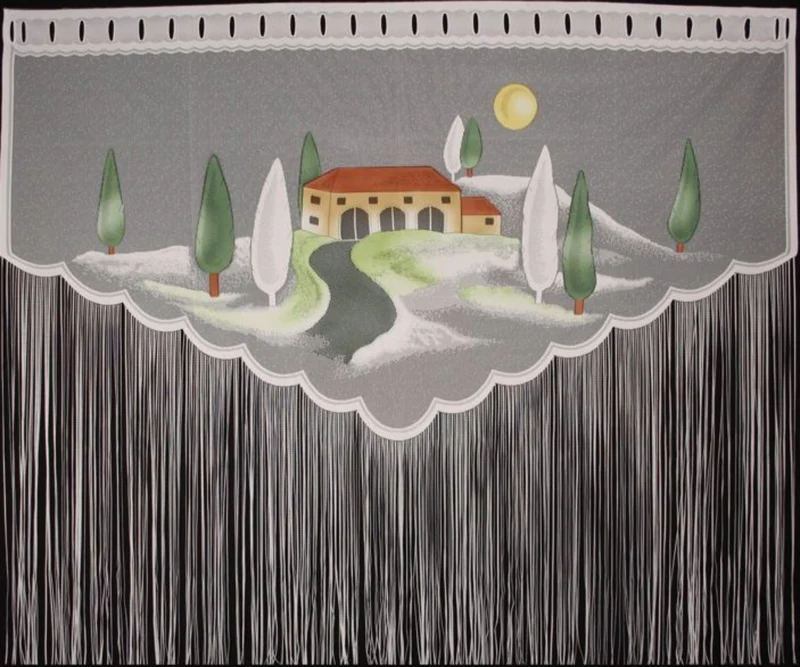 Jacquard Fadenstore "Toscana" rot-grün von Albani