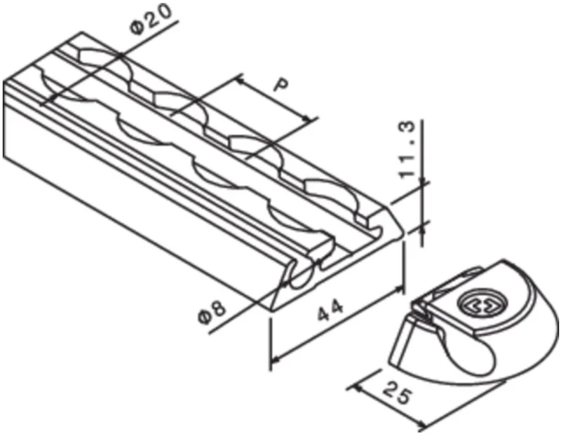 EK10 | Endkappe Airlineschiene Keder