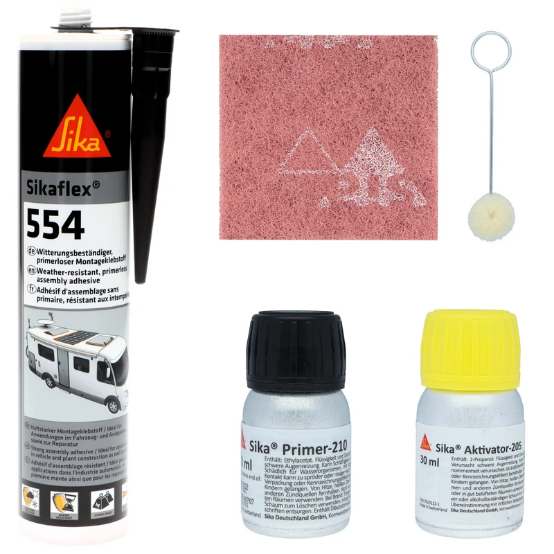Sikaflex 554 Premium-Klebeset mit Aktivator & Primer