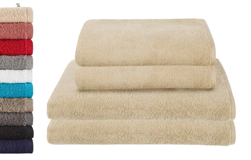 4er Set 2 Badetücher BxL 70x140 cm 2 Saunatücher 100x150 cm »Montreal« 100% Bio Baumwolle 500gr/m² Nachhaltig 2020103-4-4er