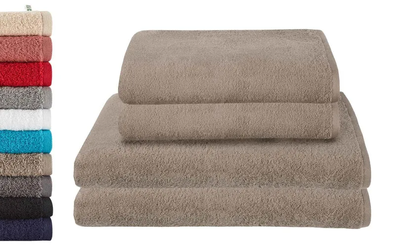 4er Set 2 Badetücher BxL 70x140 cm 2 Saunatücher 100x150 cm »Montreal« 100% Bio Baumwolle 500gr/m² Nachhaltig 2020103-4-4er