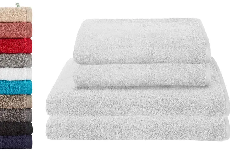 4er Set 2 Badetücher BxL 70x140 cm 2 Saunatücher 100x150 cm »Montreal« 100% Bio Baumwolle 500gr/m² Nachhaltig 2020103-4-4er