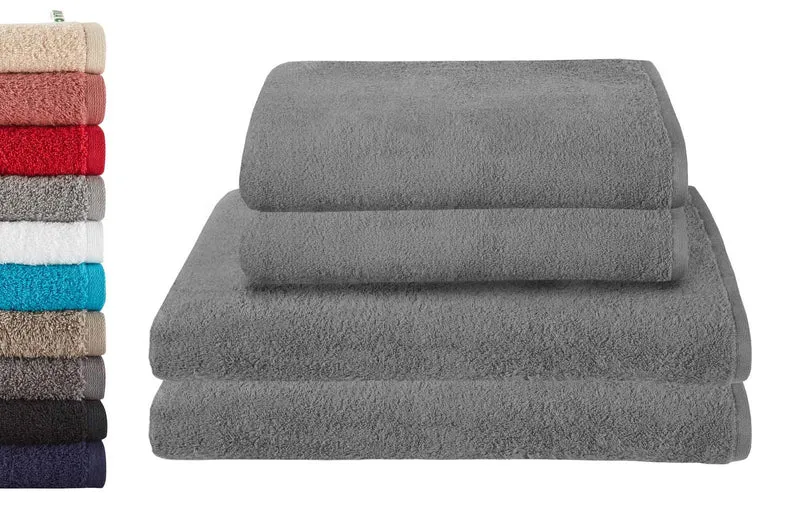 4er Set 2 Badetücher BxL 70x140 cm 2 Saunatücher 100x150 cm »Montreal« 100% Bio Baumwolle 500gr/m² Nachhaltig 2020103-4-4er