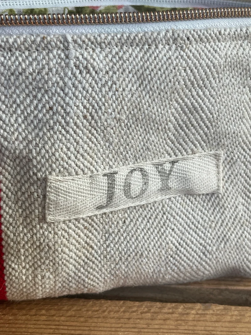 : Kosmetiktasche aus altem Leinen - kleiner Shopper