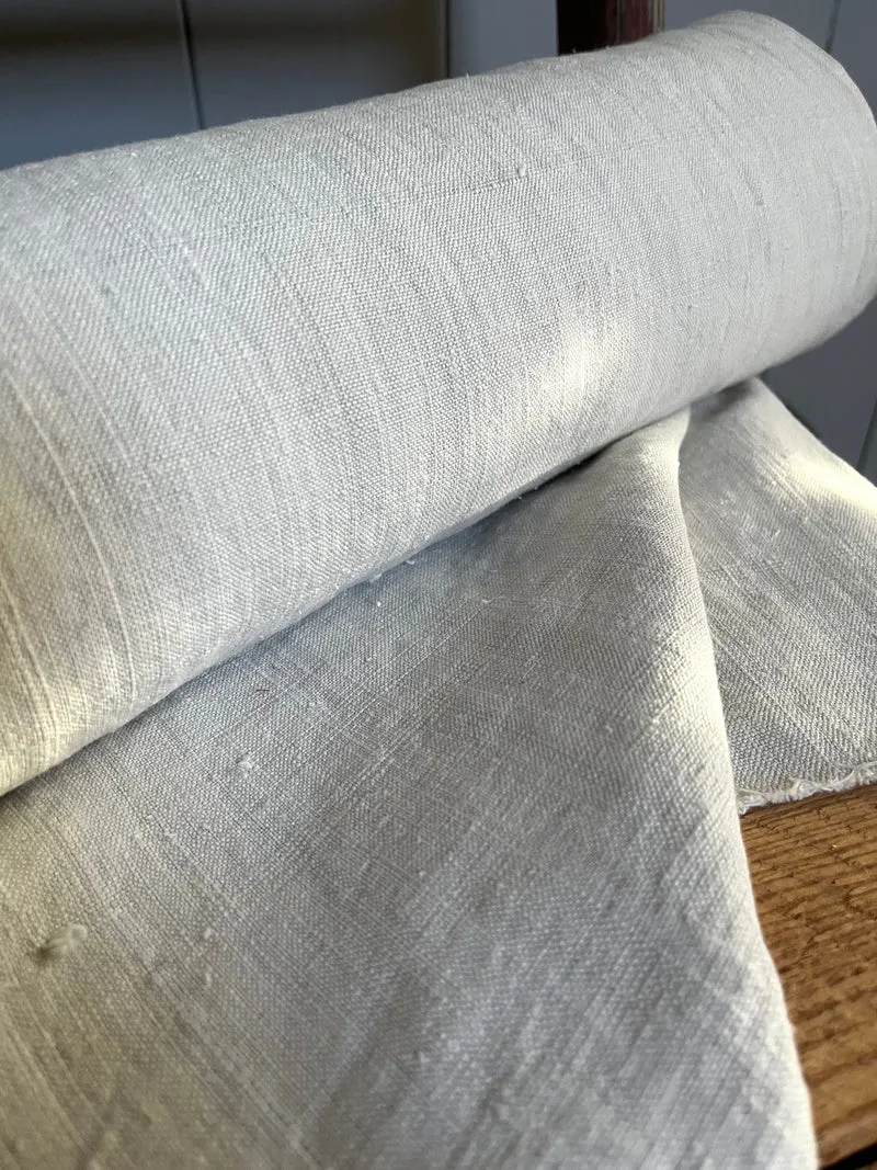 7,5 Meter 120 Jahre altes Leinen, bildschön, kräftiges, handgewebtes Bauernleinen sauber