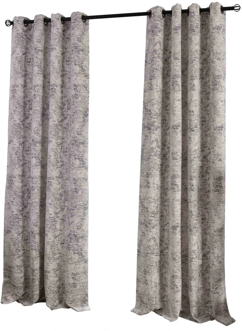 2er Set Vorhänge Wendevorhang HxB 245x140 cm Creme Schwarz Jacquard-Muster »VENEDIG« Beidseitig Nutzbar Hell/Dunkel Kunststoffösen Flexibles Raumdesign 2023310-2