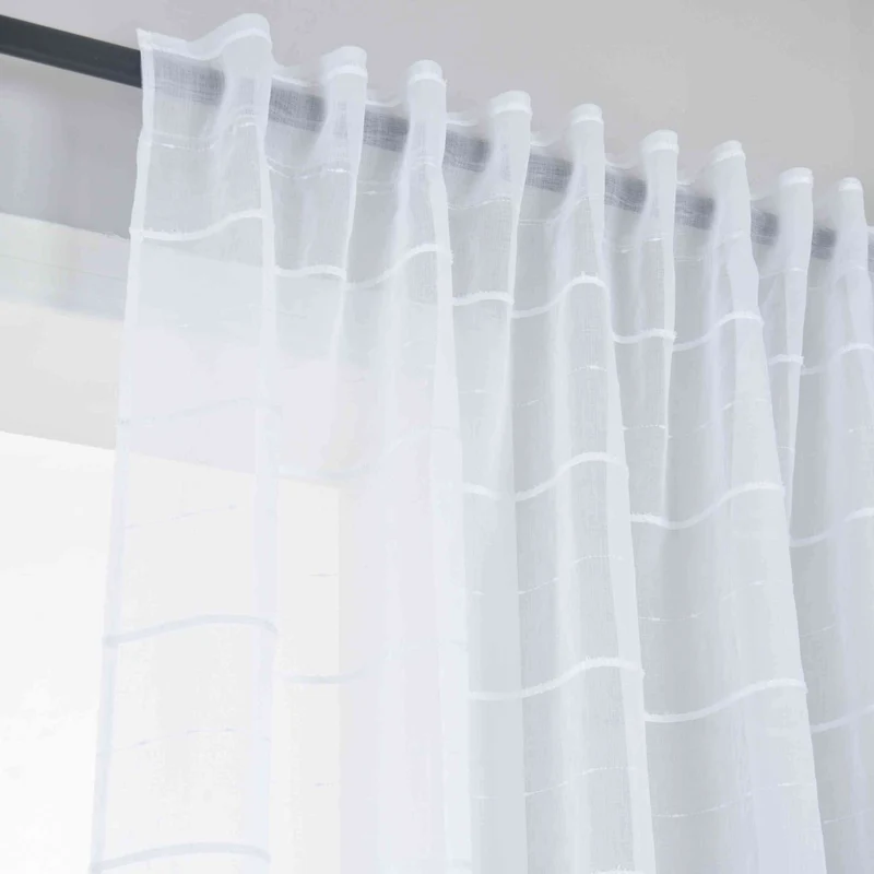 2er Set Gardine »VALENCIA« Multiband Aufhängung Scherli Transparent Leinen-Optik 2023400-408S-2
