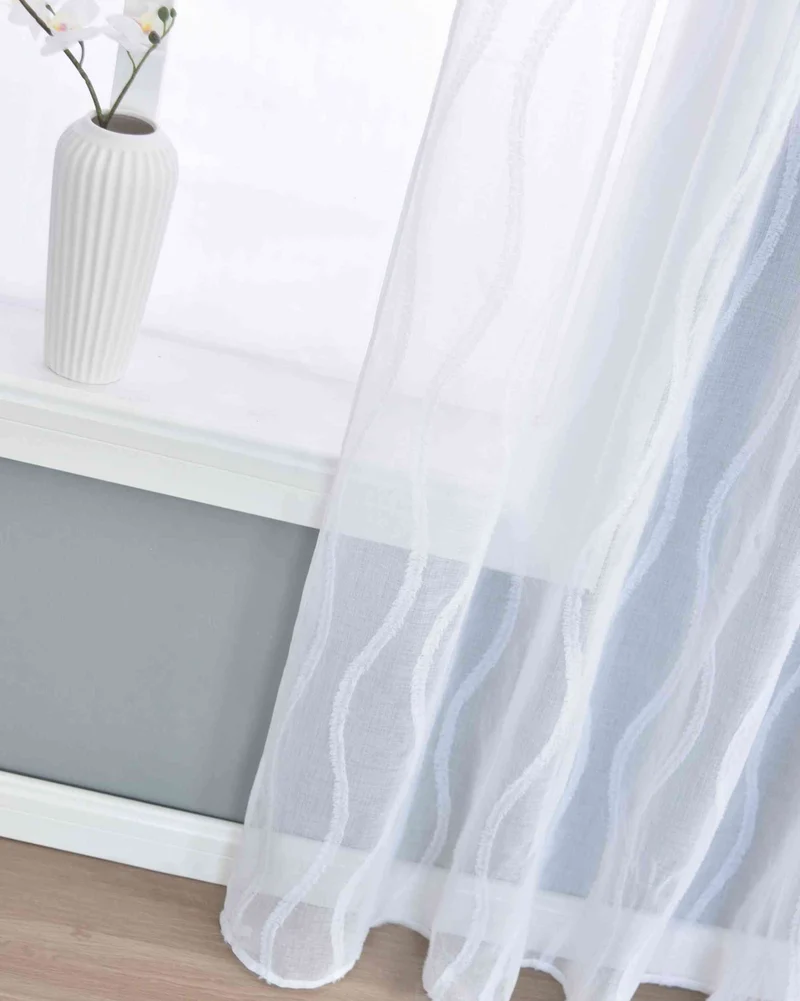 2er Set Gardine »VALENCIA« Multiband Aufhängung Scherli Transparent Leinen-Optik 2023400-408S-2