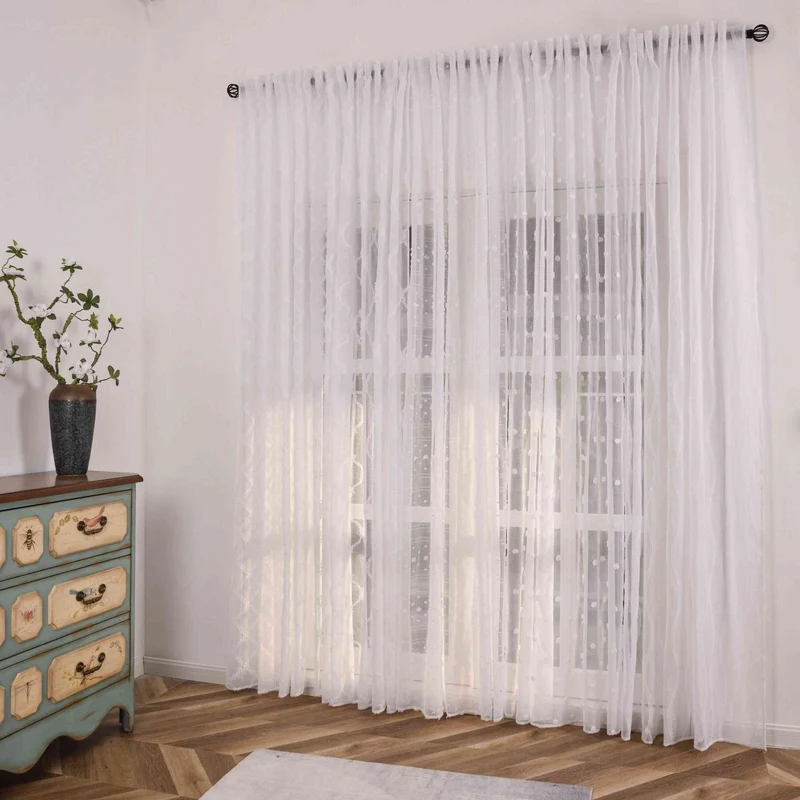 2er Set Gardine »VALENCIA« Multiband Aufhängung Scherli Transparent Leinen-Optik 2023400-408S-2