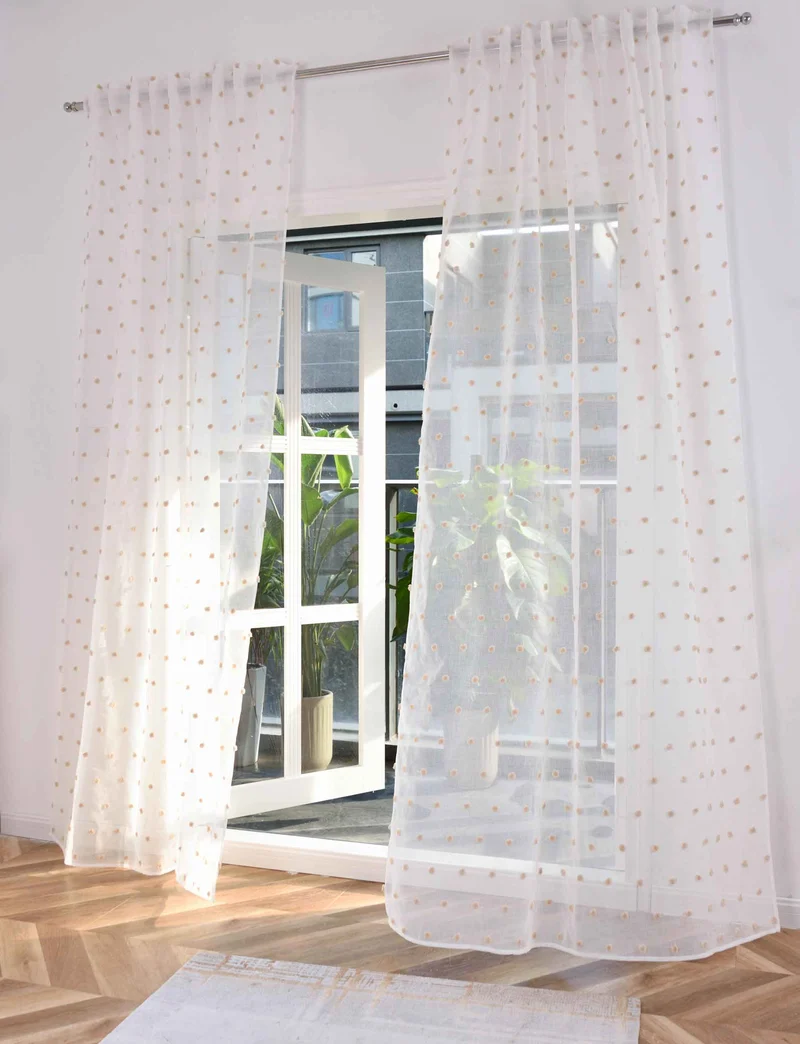 2er Set Gardine »VALENCIA« Multiband Aufhängung Scherli Transparent Leinen-Optik 2023400-408S-2