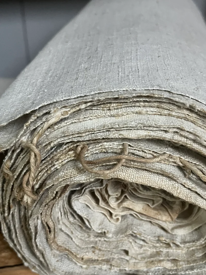 4 Meter kräftiges Bauernleinen aus Westfalen um 1900