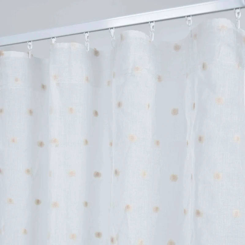 Gardine HxB 245x140 cm Natur Taupe Pompom »VALENCIA« Multiband Aufhängung Scherli Transparent Leinen-Optik 2023470