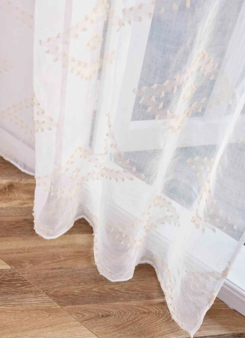 Gardine HxB 245x140 cm Natur Taupe Chevron »VALENCIA« Multiband Aufhängung Scherli Transparent Leinen-Optik 2023460