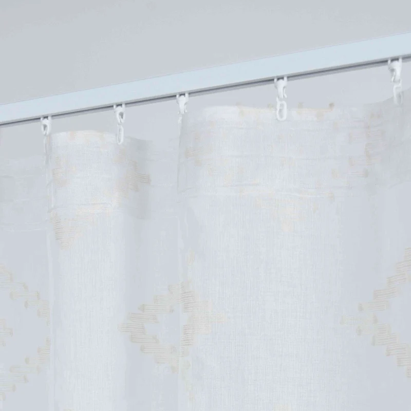 Gardine HxB 245x140 cm Natur Taupe Chevron »VALENCIA« Multiband Aufhängung Scherli Transparent Leinen-Optik 2023460