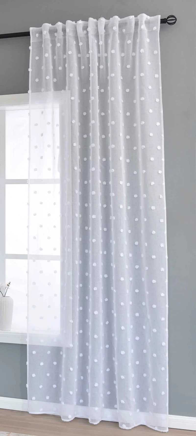 Gardine HxB 245x140 cm Natur Snowflakes »VALENCIA« Multiband Aufhängung Scherli Transparent Leinen-Optik 2023450
